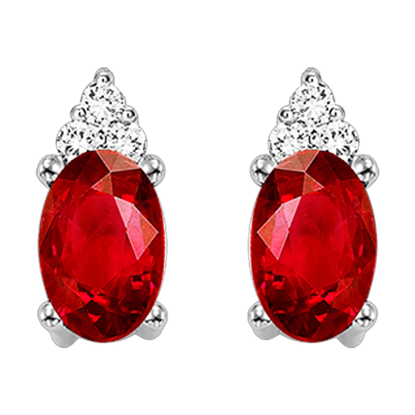 10K Birthstone and Diamond Earrings