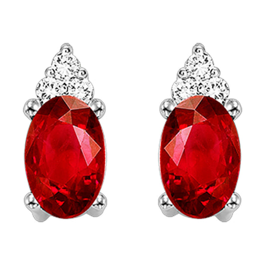 10K Birthstone and Diamond Earrings