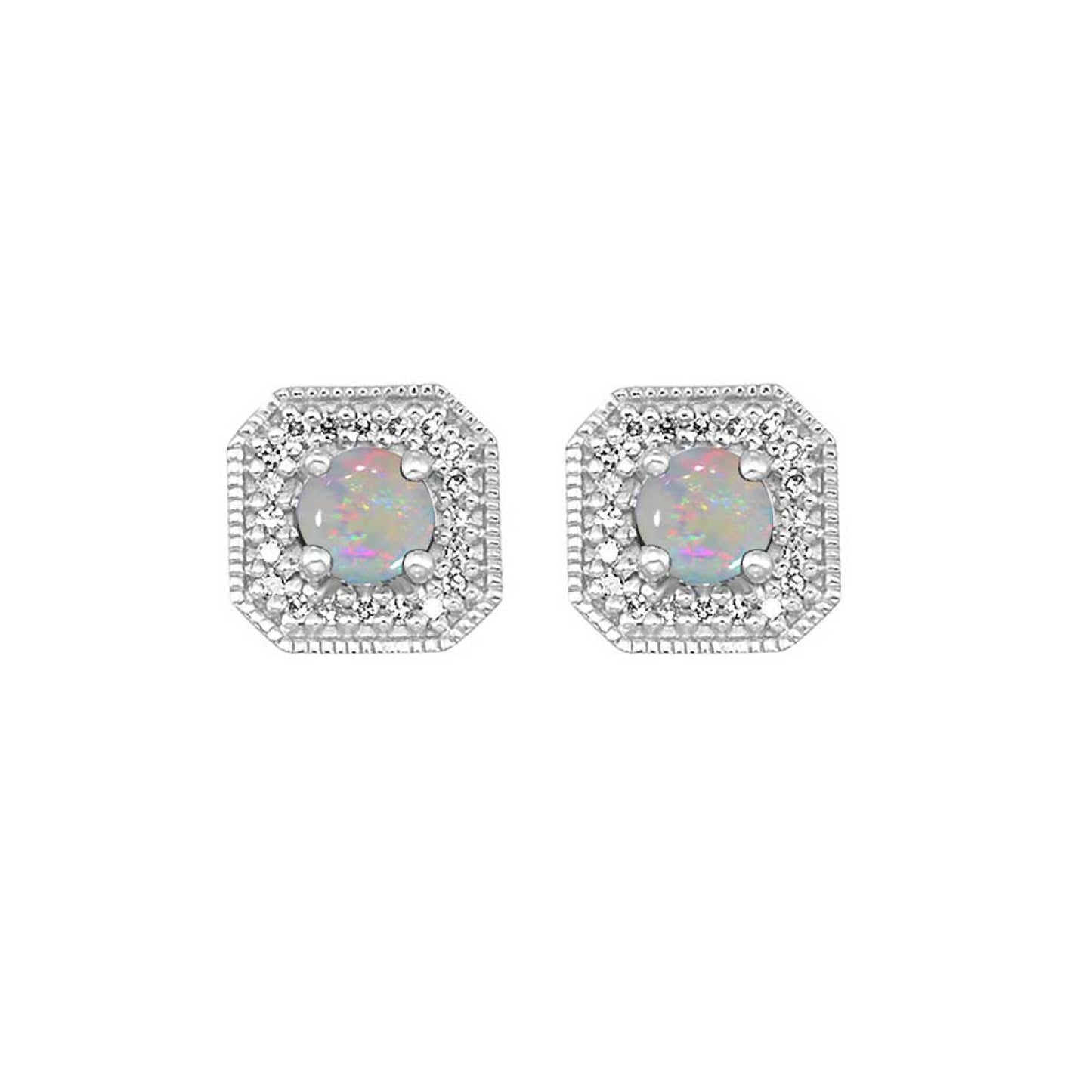 10K Birthstone and Diamond Earrings