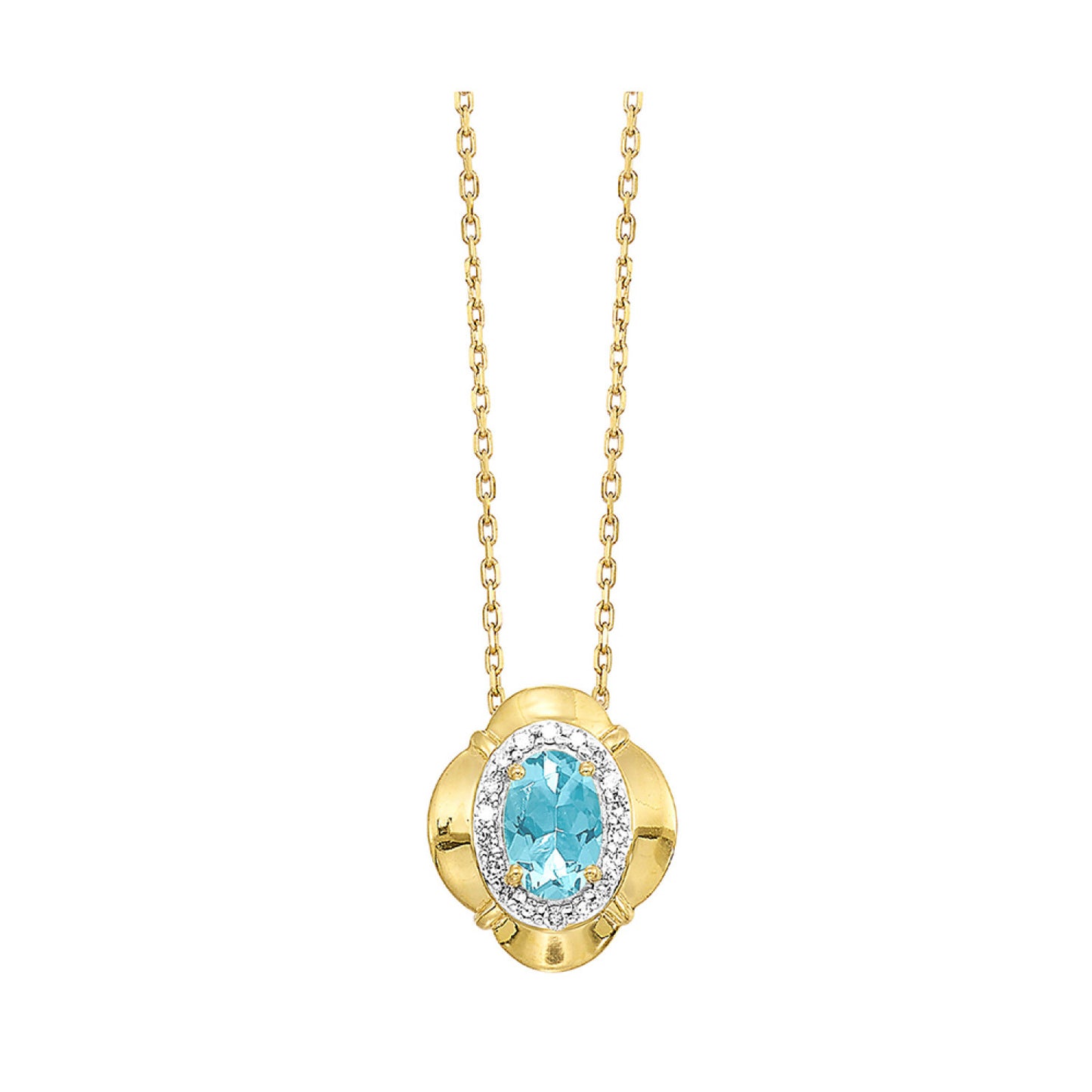 10K Birthstone and Diamond Pendant