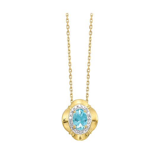 10K Birthstone and Diamond Pendant