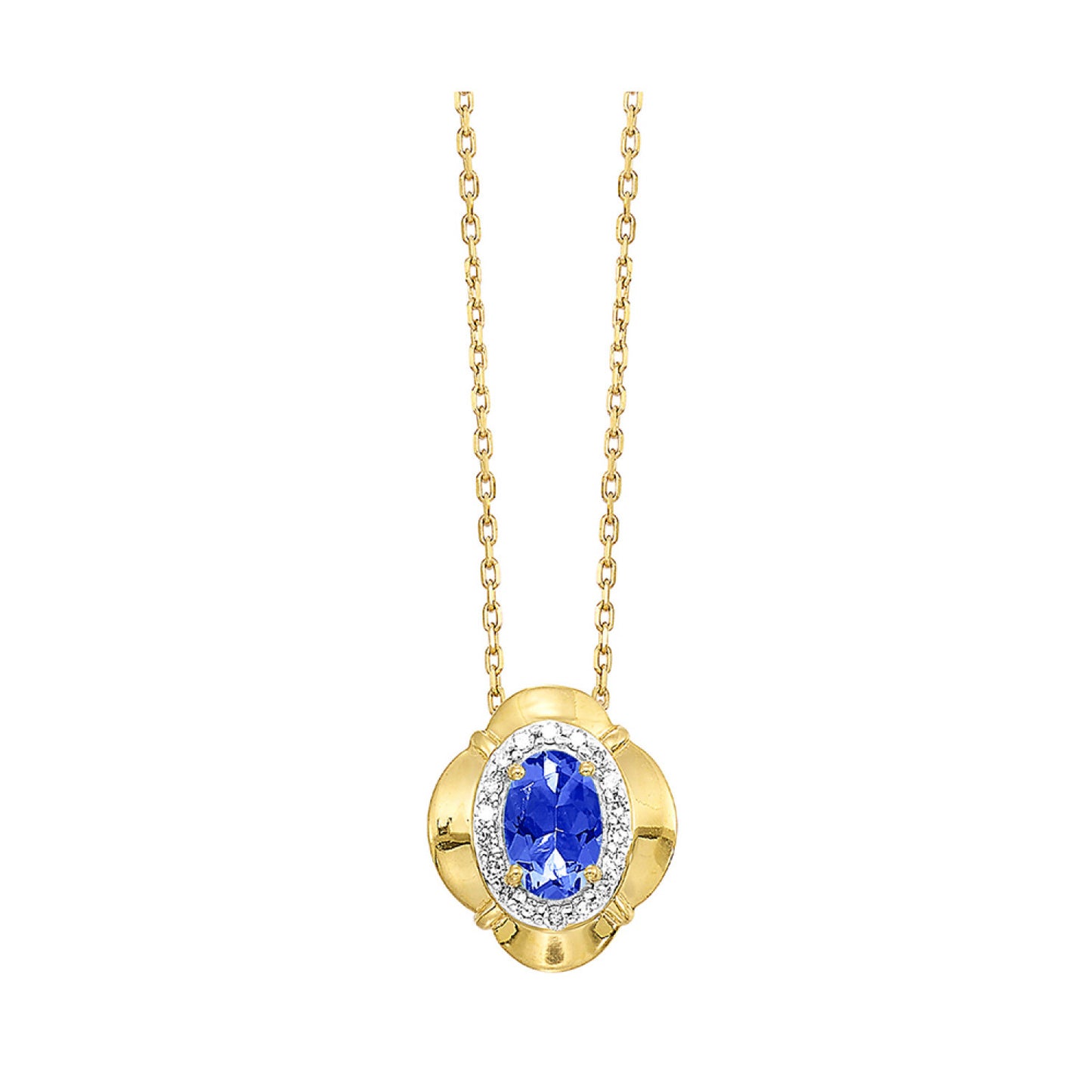 10K Birthstone and Diamond Pendant