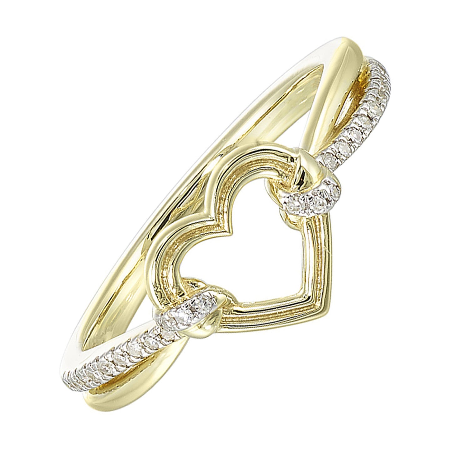 Gold Diamond Heart Fashion Ring