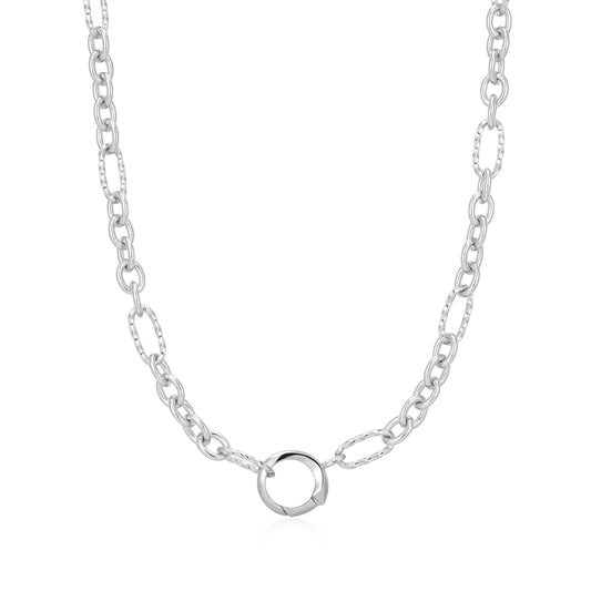 Mixed Link Charm Chain Connector Necklace