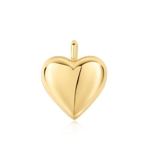 Gold Dome Heart Charm