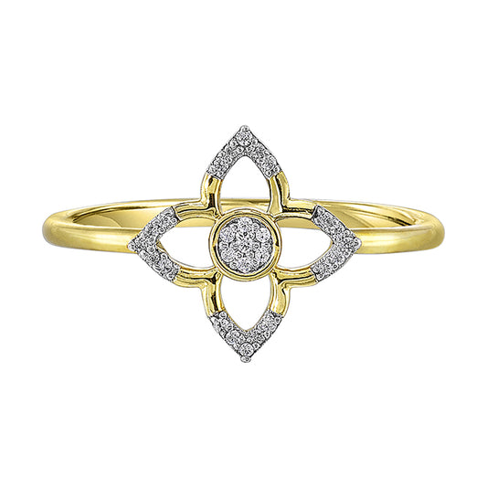 Gold Diamond Floral Fashion Ring