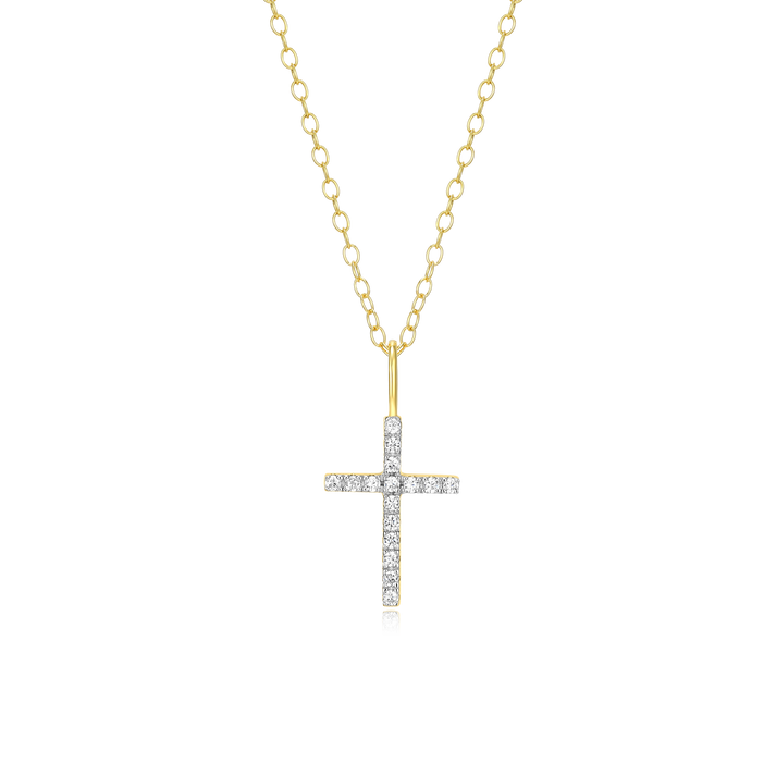 Gold-Plated Sterling Silver Cross Necklace