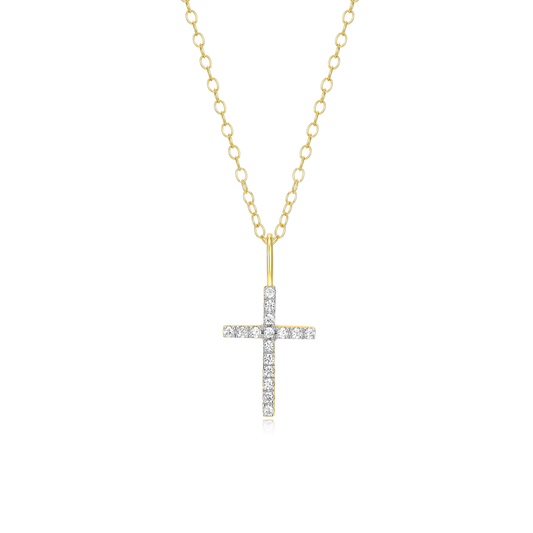 Gold-Plated Sterling Silver Cross Necklace