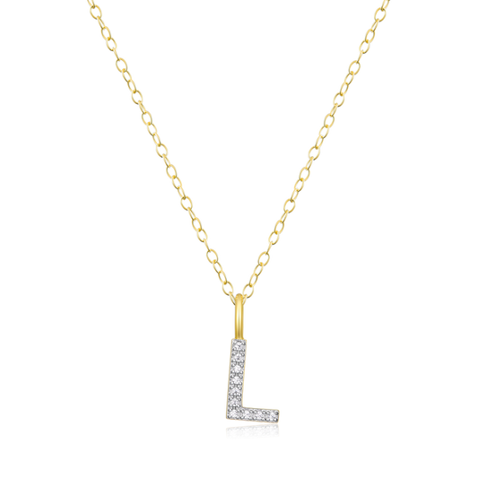 Gold-Plated Sterling Silver Initial Necklace