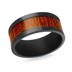 Black Tantalum and Wood Wedding Band