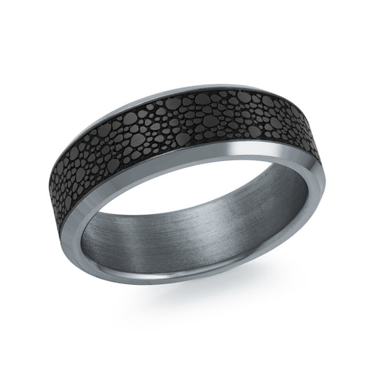 Tantalum and Carbon Fiber Wedding Band