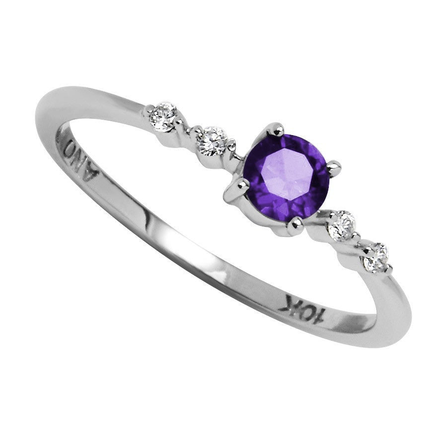 Birthstone Ring - Round Center