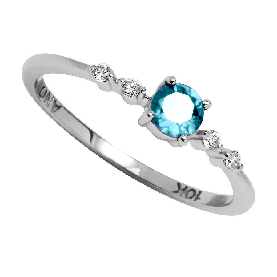 Birthstone Ring - Round Center