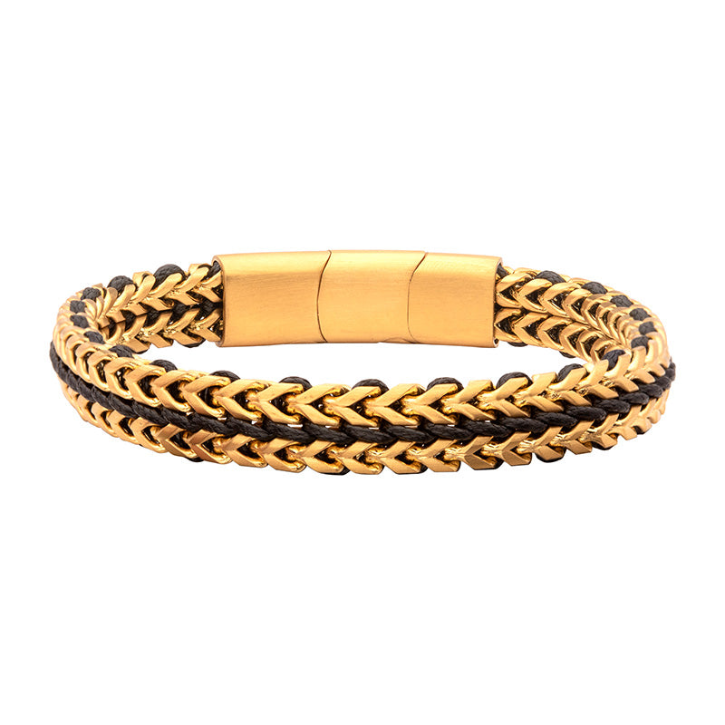 Black Cord and Gold Finish Bracelet