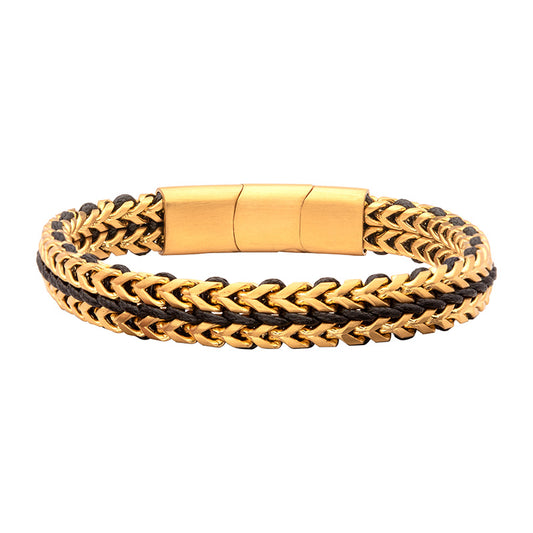 Black Cord and Gold Finish Bracelet