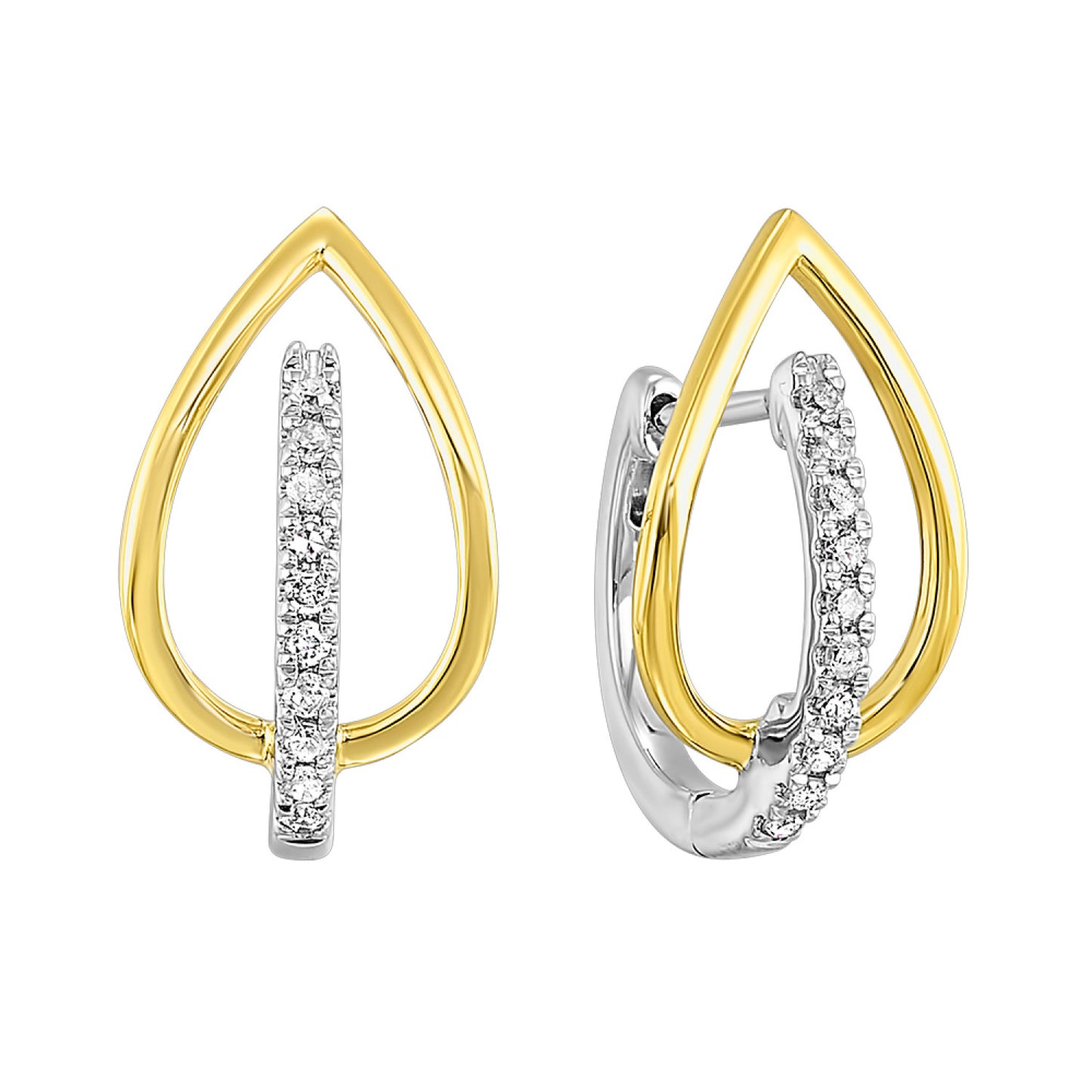 Gold Diamond Hoop Earrings