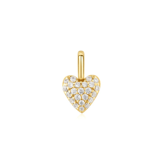 Gold Heart Pave Charm