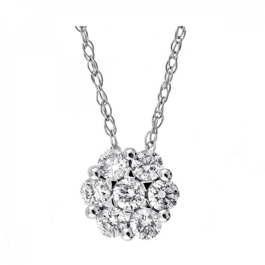 Gold and Diamond Cluster Pendant