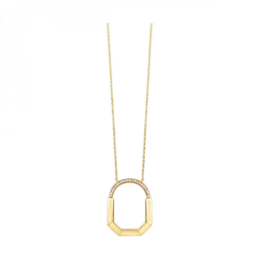 Gold and Diamond Lock Necklace