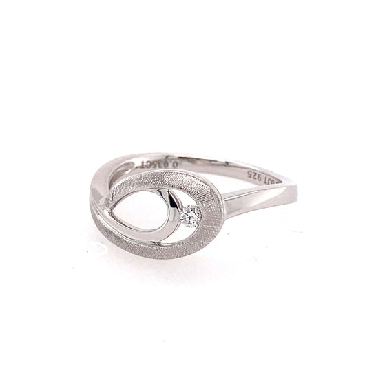 Sterling Silver and Diamond Ring