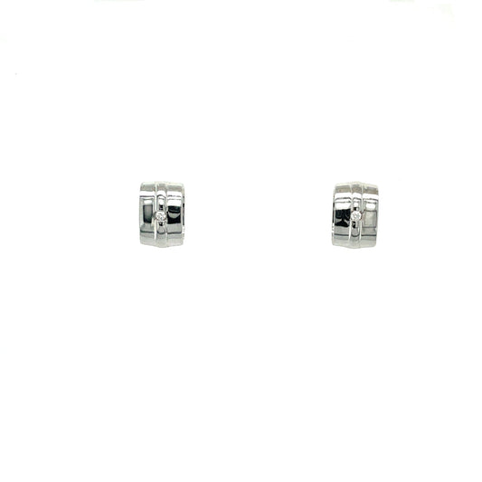 Sterling Silver and Diamond Earrings