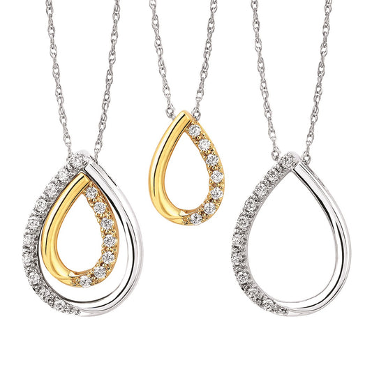 Teardrop Enhanceables Diamond Pendant