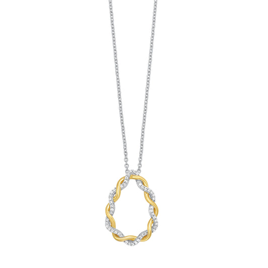 Two tone diamond necklace