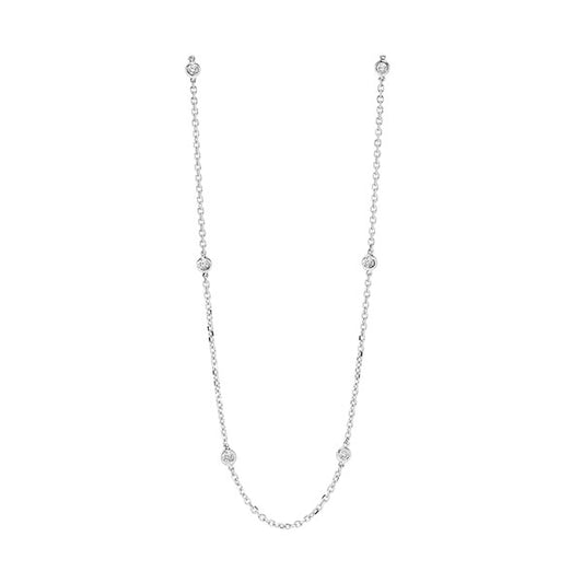 Gold Diamond Station Necklace