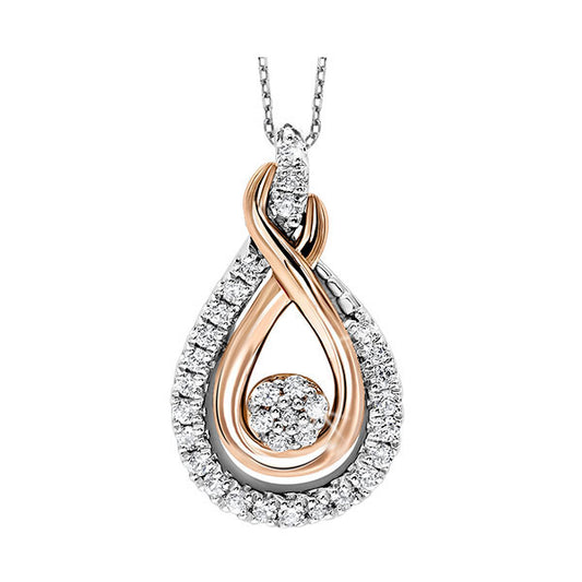 Mixed Metal Diamond Pendant