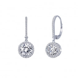 Leverback Halo drop earrings